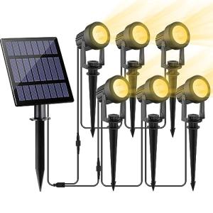 NATPOW Luces Solares LED Exterior Jardín, LED Foco Solar Lá…