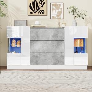 Elegante aparador de 140 x 35 x 75 cm, cómoda con 2 puertas…