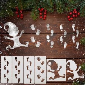 BOOMTOP 6pcs Plantilla Gnomo Navidad, Plantilla Huella Navi…