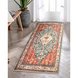 KIMODE Alfombra bohemia para pasillo, 60 x 130 cm, lavable,…