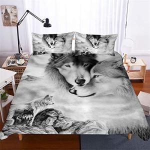 Chickwin Juego de Ropa de Cama 3D, Animal Lobo Caballo Esta…