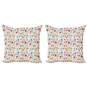 ABAKUHAUS Acuarela Set de 2 Fundas para Cojín, Ilustracione…