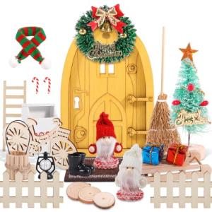 AMZJMT Puerta Elfo Navidad, Accesorios para Puertas de Duen…