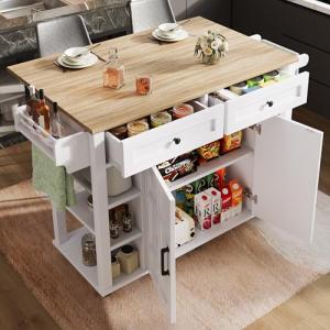 Oslghy Isla De Cocina, Carro de Cocina con Encimera de Made…