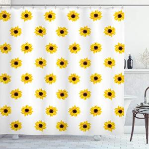 ABAKUHAUS Girasol Cortina de Baño, Girasol Naturaleza Diseñ…