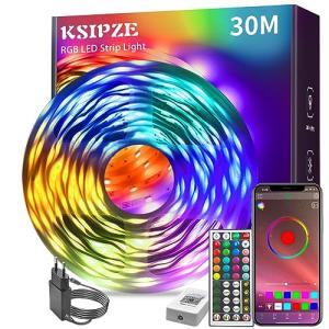 KSIPZE Luces Led Habitacion 30 Metros, Tira Led RGB Control…