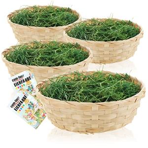 com-four® 4X Cestas de Pascua con Hierba Decorativa y Color…