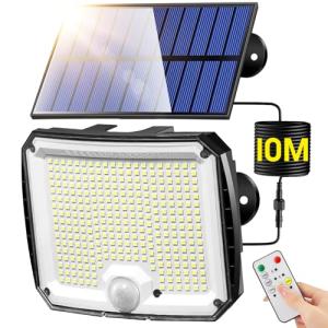 PIKOY Focos Led Exterior Solares, 【318 LED/10M/5Modos】 Luz…