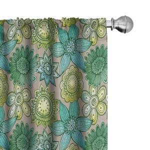 ABAKUHAUS Étnico Juego de 2 Paños Cortinas, Orientales péta…