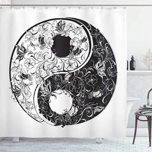 ABAKUHAUS Yin Yang Cortina de Baño, La ornamentación Floral…