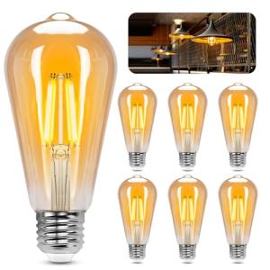Aigostar ST64 Bombilla Edison Estilo Vintage. Bombilla Led…