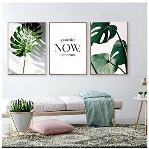 Juego de 3 Pósteres Modernos de Color Verde,Planta Pósteres…