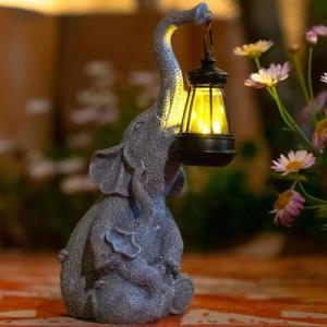 Comius Sharp Estatuas de Elefante Solar para Decoración de…