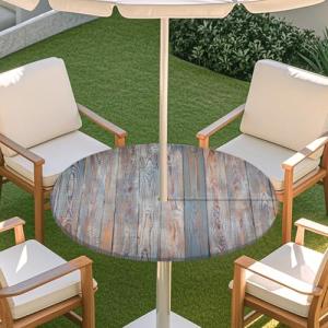 Chickwin Mantel Impermeable Redondo, Tablero de Madera Ajus…