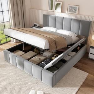 Oslghy Cama Tapizada 160x200, Cama Matrimonio con Cabecero…