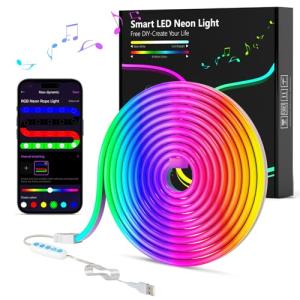 MeRGBW-Home Tiras LED Neon 3M, Luces LED Strip RGB de Neón…