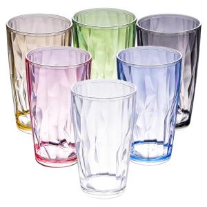 Vasos De Cristal Agua, 6 Piezas 470ml Vasos De Colores, Vas…