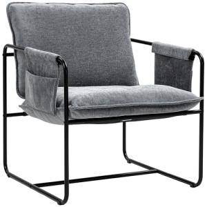 HOMCOM Butaca de Salón Sillón de Salón con Reposabrazos Bol…