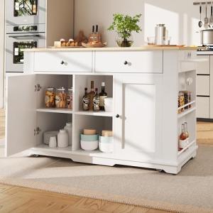 Oslghy Isla De Cocina, Carro de Cocina con Encimera Extensi…