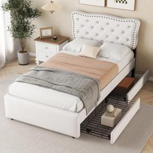 Moimhear 90 x 200 cm cama plana, cama acolchada, tapicería…