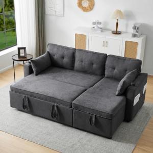 Sofá cama con función de dormir en forma de L, tapizado, so…