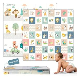 HuBorns - Alfombra Bebe Acolchada Plegable y Reversible con…