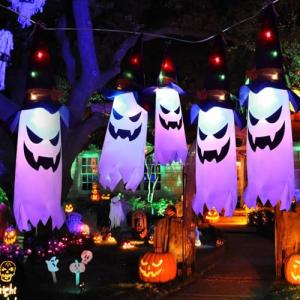 NLMWTI Halloween Decoracion Fantasma, Paquete de 5 Decoraci…