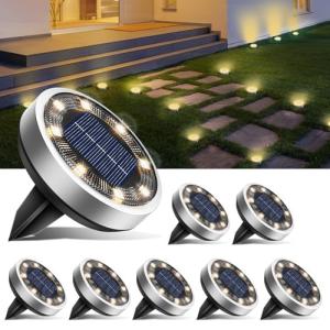 btfarm 8 Paquetes Luces Solares LED Exterior Jardin Suelo,…