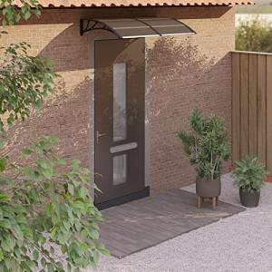 Homgoday Marquesina de Puerta policarbonato Negro 150x80 cm…