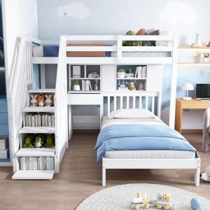 Azkoeesy Litera Infantil de 90 x 200 cm, Cama Alta Infantil…