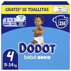 Dodot Pañales Bebé-Seco, Talla 4 (9-14 kg), 256 Pañales   R…