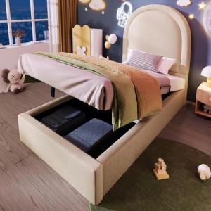 Cama tapizada para cuna, 90 x 190 cm, cama individual con d…
