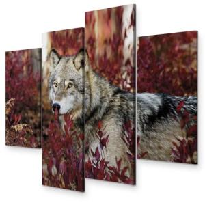 murando Cuadro en Lienzo Lobo 126x98 cm 4 piezas Decoracion…