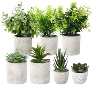 BUCOMTU 7 Piezas Plantas Decorativas,Pequeño Plantas Artifi…