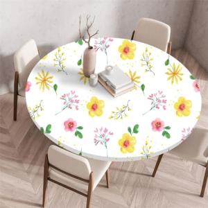 Chickwin Mantel Antimanchas Redondo, Estampado Floral Mante…