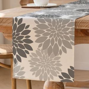 Camino de Mesa con Gris Mostaza Decoración de Mesa de Prima…