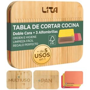 Tabla de Cortar Cocina Multifuncional Doble Cara en Madera…
