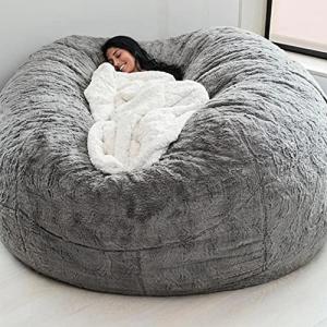 Puff Gigante XXL Peludo Cubierta para Sofá Perezoso Terciop…