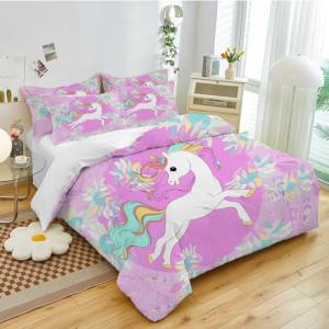 Juego de Cama Unicornio,Funda Nórdica Infantil Unicornio Di…