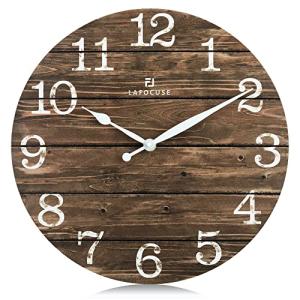 Lafocuse Reloj de Pared Madera Silencioso Vintage, Rustico…