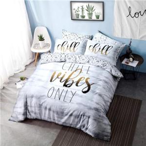 Sleepdown - Juego de Funda de edredón Reversible con Frase…