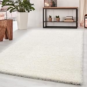 HomebyHome Alfombra Salon Peludo de Pelo Largo 50mm Crema 2…