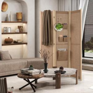 GOPLUS Biombo Separador de Ambientes de 3 Paneles, 120 x 17…