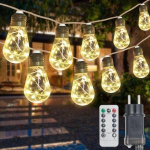 ALLWIN Guirnaldas Luces Exterior 16 Bombillas, 8.3M 80 LED…