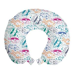 ABAKUHAUS Pescado Cojín de Viaje para Soporte de Cuello, Es…