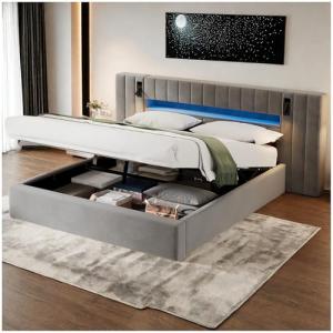 Wyibwy Estructura de cama de matrimonio de 180 x 200 cm, co…