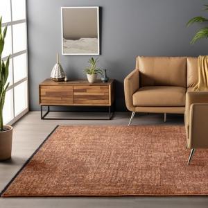 HomebyHome Alfombra Algodón Chenille Terracota 200x290 cm L…