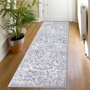 SHACOS Alfombra de Pasillo Gris 50 x 150 cm Antideslizante…