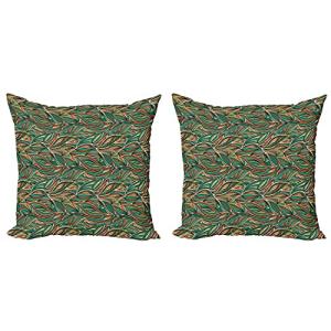 ABAKUHAUS Abstracto Set de 2 Fundas para Cojín, Líneas de C…