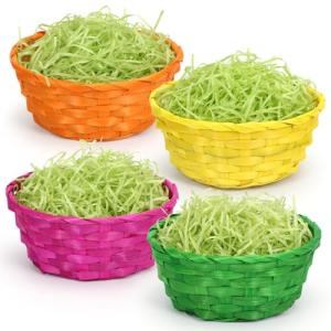 Epokus Cestas de Pascua con Hierba Decorativa, 4 Piezas Ces…